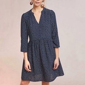 Anthropologie Maeve Blue Juno Printed Tunic Dress